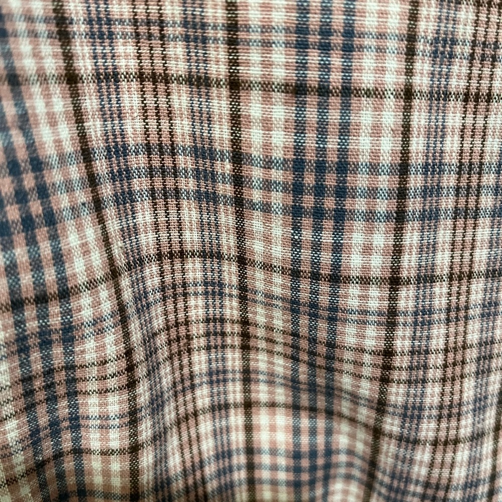 ENGLISH FACTORY PLAID PUFF SLEEVE RUFFLED WOOD BUTTON DETAILS DRESS SIZE SMALL - Picture 7 of 14